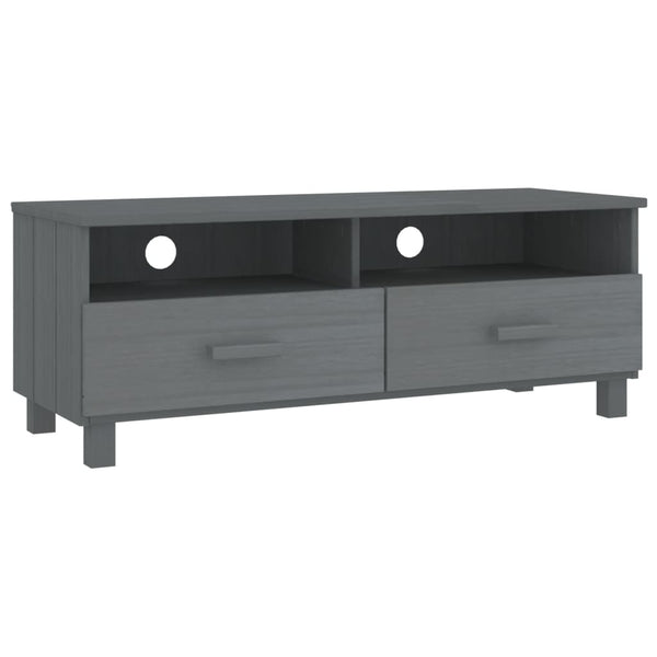 vidaXL Meuble TV HAMAR Gris foncé 106x40x40 cm Bois de pin massif