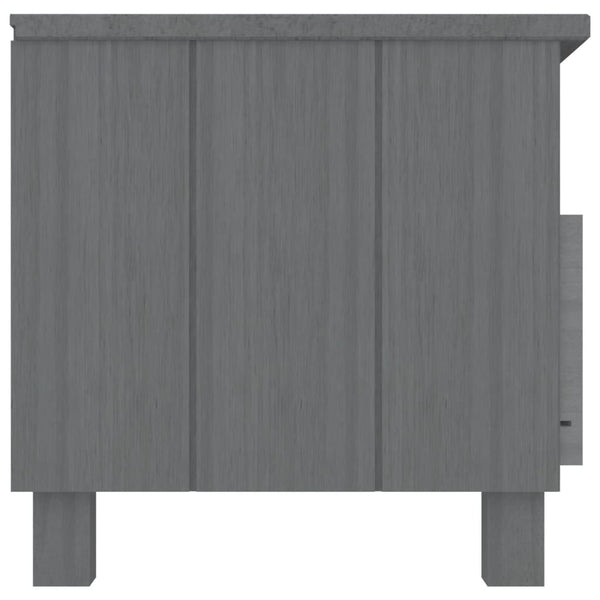 vidaXL Meuble TV HAMAR Gris foncé 106x40x40 cm Bois de pin massif