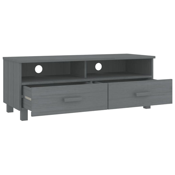 vidaXL Meuble TV HAMAR Gris foncé 106x40x40 cm Bois de pin massif