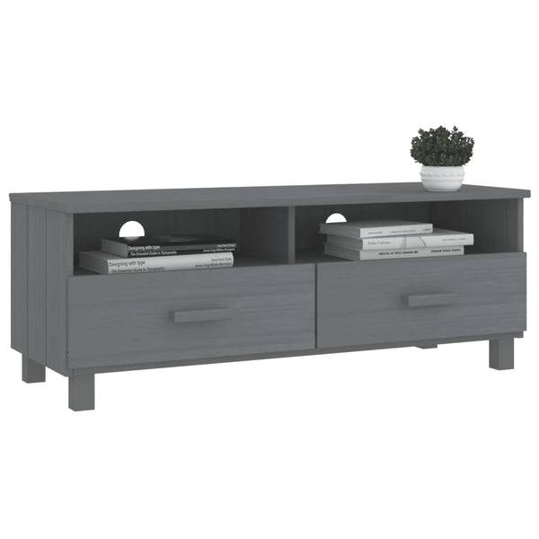 vidaXL Meuble TV HAMAR Gris foncé 106x40x40 cm Bois de pin massif