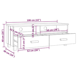 vidaXL Meuble TV HAMAR Gris foncé 106x40x40 cm Bois de pin massif
