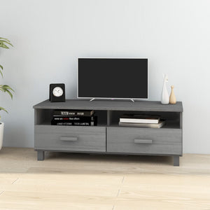 vidaXL Meuble TV HAMAR Gris foncé 106x40x40 cm Bois de pin massif