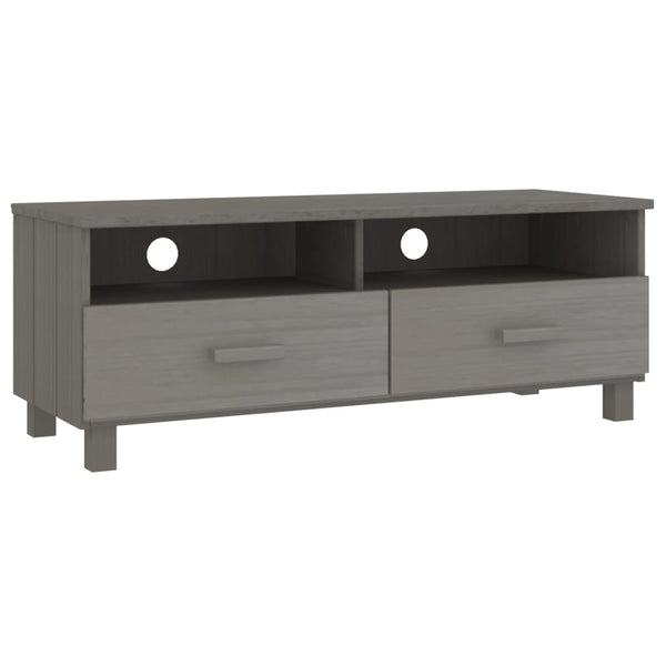 TV Schrank Hellgrau Kiefer Massivholz 106 cm