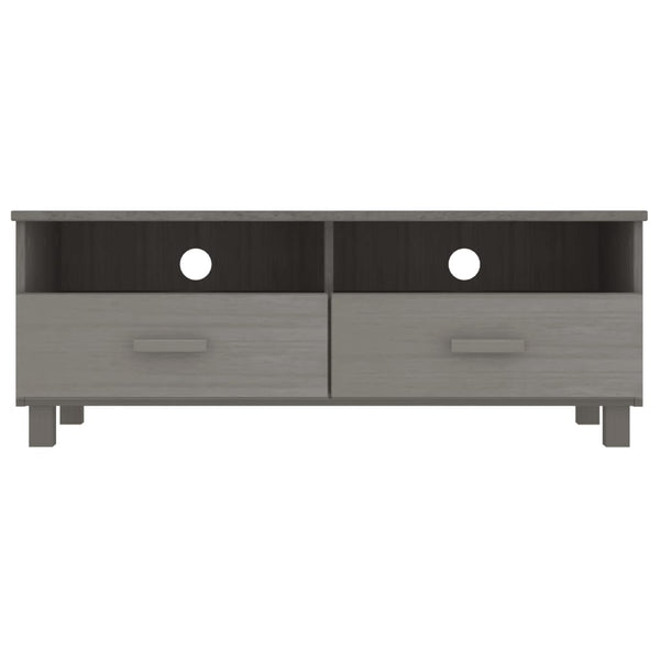 TV Schrank Hellgrau Kiefer Massivholz 106 cm