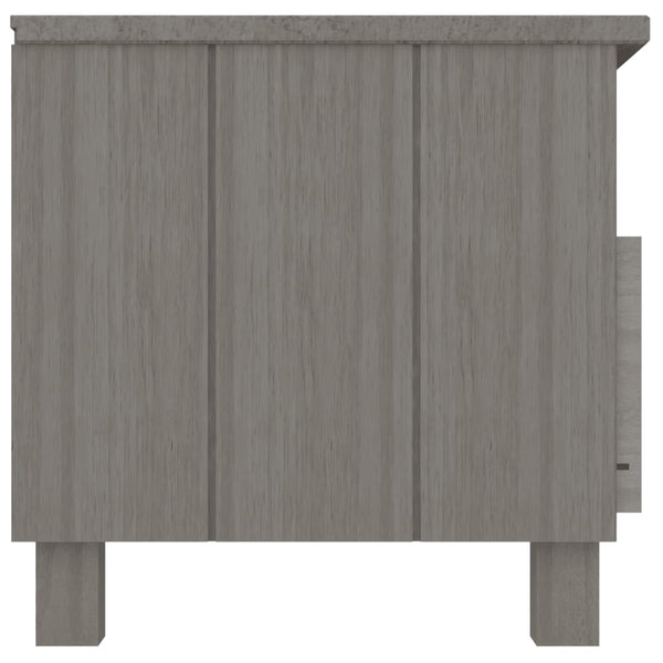 TV Schrank Hellgrau Kiefer Massivholz 106 cm