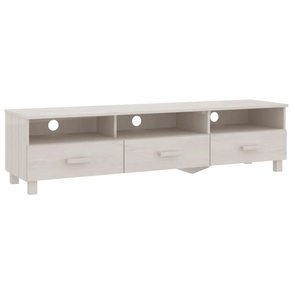Weißer TV-Schrank HAMAR Kiefer Massivholz 158cm