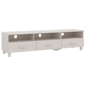 Weißer TV-Schrank HAMAR Kiefer Massivholz 158cm