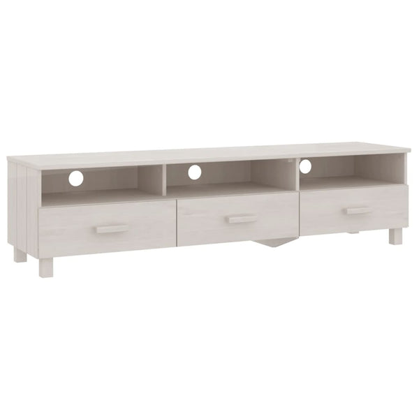 Weißer TV-Schrank HAMAR Kiefer Massivholz 158cm