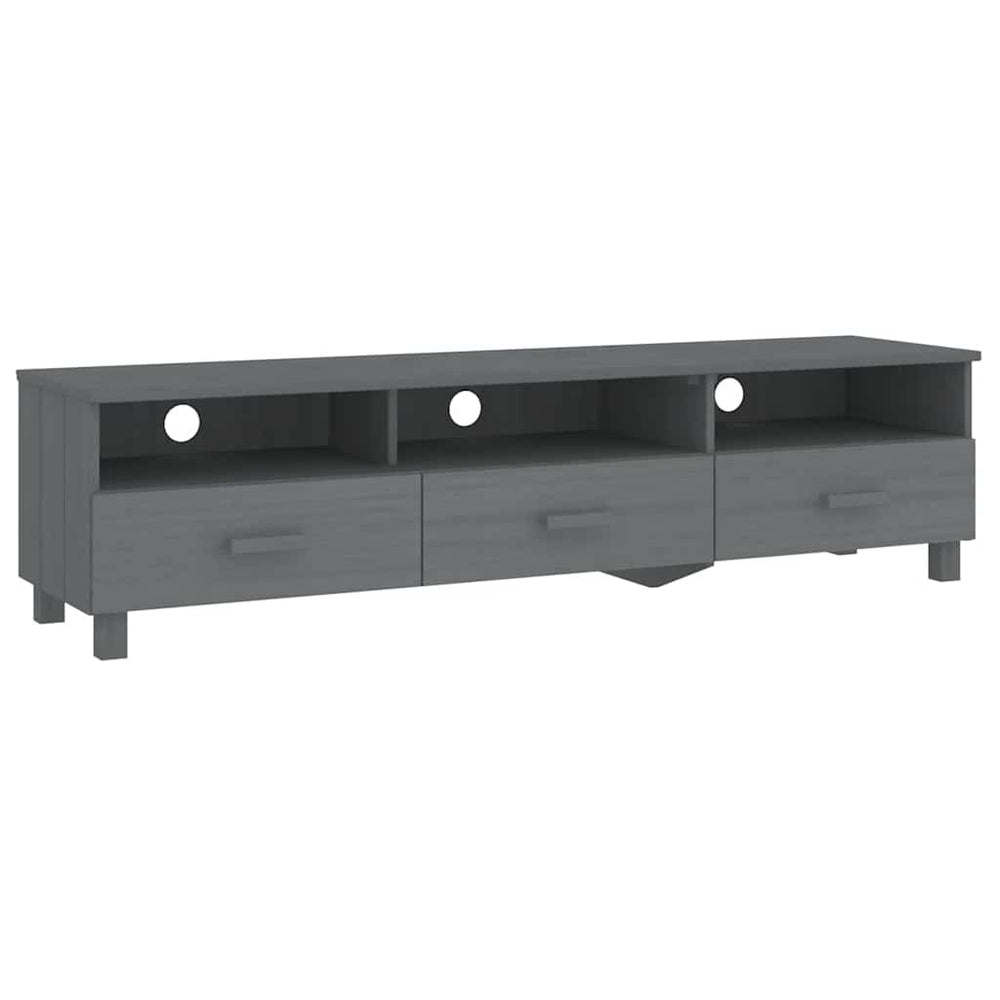 TV Schrank Dunkelgrau Kiefer Massivholz 158 cm
