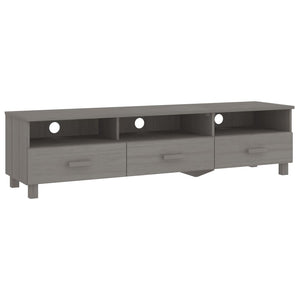 TV-Schrank Kiefer Massivholz Hellgrau 158 cm