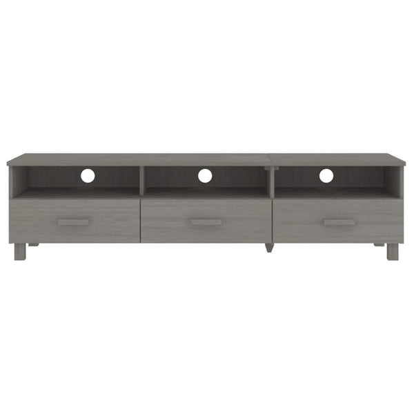 TV-Schrank Kiefer Massivholz Hellgrau 158 cm