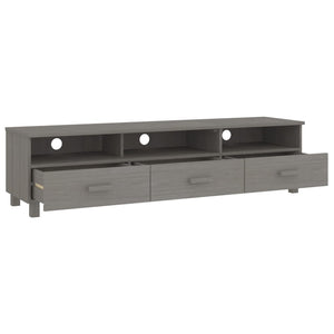 TV-Schrank Kiefer Massivholz Hellgrau 158 cm
