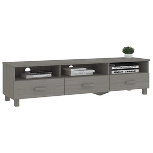 TV-Schrank Kiefer Massivholz Hellgrau 158 cm