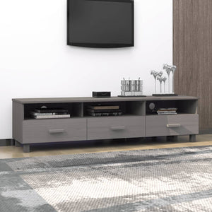 TV-Schrank Kiefer Massivholz Hellgrau 158 cm