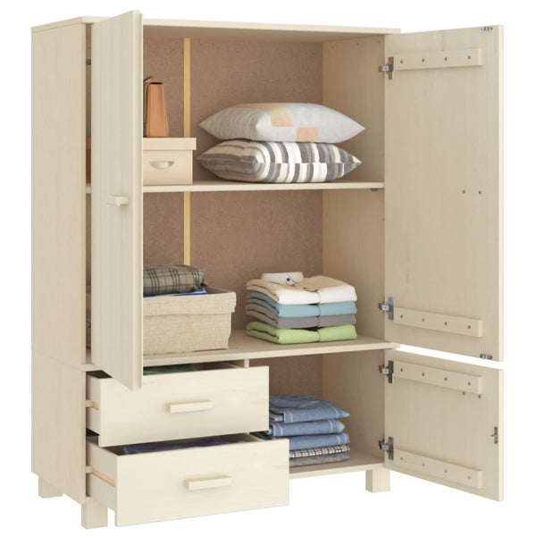 Kleiderschrank Kiefer Massivholz Honigbraun 99x45x137 cm