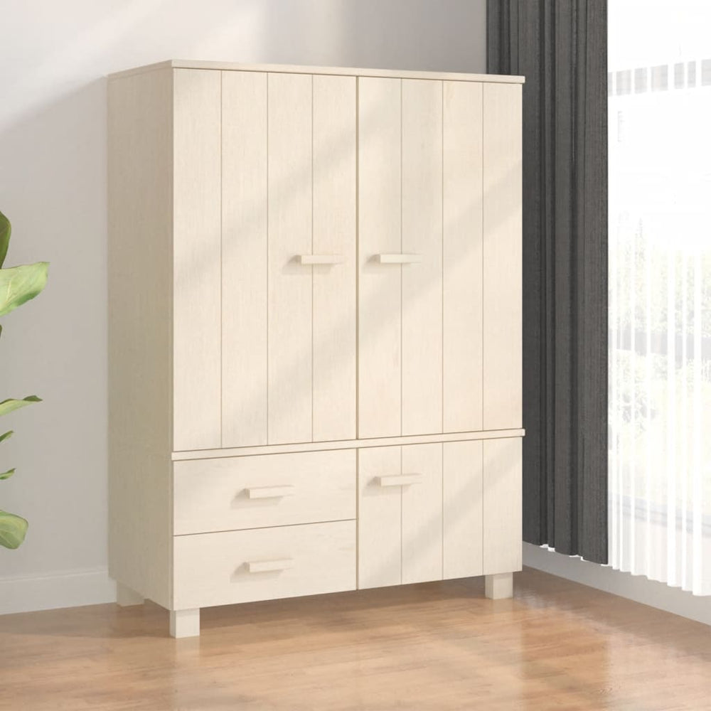 Kleiderschrank Kiefer Massivholz Honigbraun 99x45x137 cm