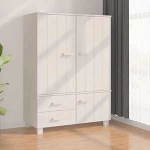 Weißer Kleiderschrank HAMAR Kiefer Massivholz 99x137cm