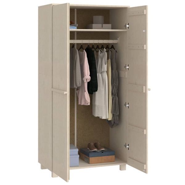 Massivholz Kleiderschrank Kiefer Honigbraun