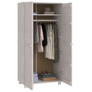 Weißer Kleiderschrank HAMAR Kiefer Massivholz 89x180cm