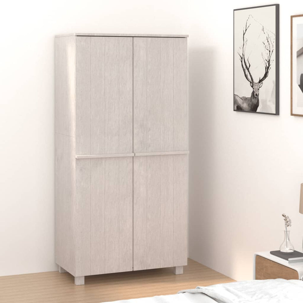 Weißer Kleiderschrank HAMAR Kiefer Massivholz 89x180cm