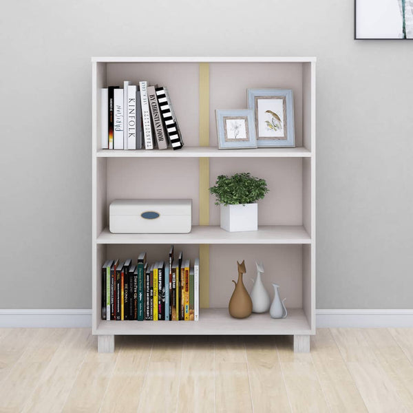 Bücherschrank HAMAR Weiß Kiefer Massivholz