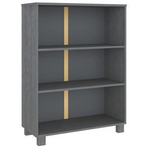 Bücherschrank HAMAR Dunkelgrau Kiefer Massivholz