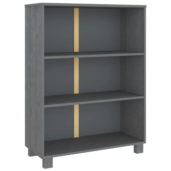 Bücherschrank HAMAR Dunkelgrau Kiefer Massivholz