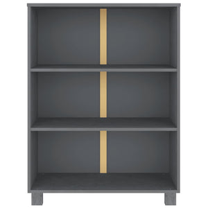 Bücherschrank HAMAR Dunkelgrau Kiefer Massivholz