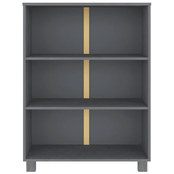 Bücherschrank HAMAR Dunkelgrau Kiefer Massivholz