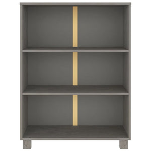 Bücherschrank HAMAR Hellgrau Kiefer Massivholz