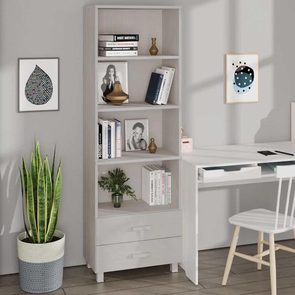 Highboard Weiß Kiefer Massivholz 60x180 cm