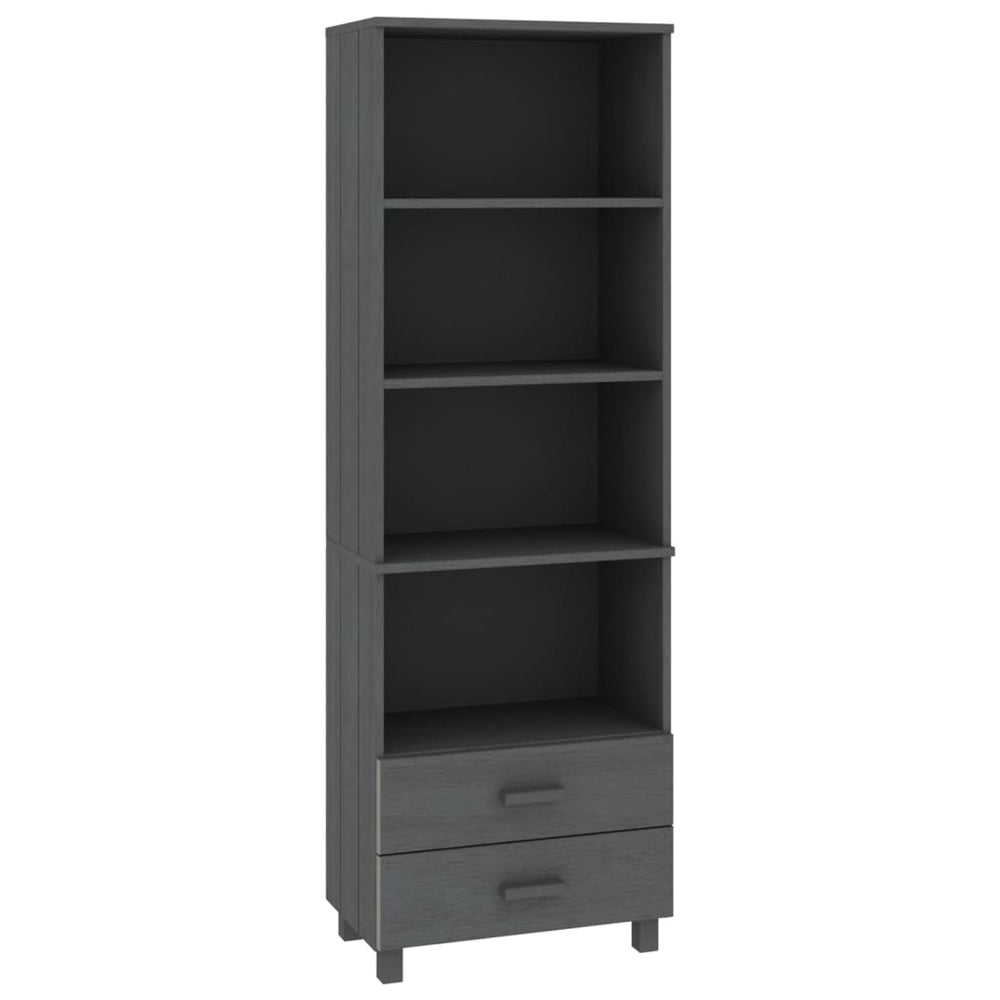 Highboard HAMAR Dunkelgrau 60x35x180cm Kiefer Massivholz
