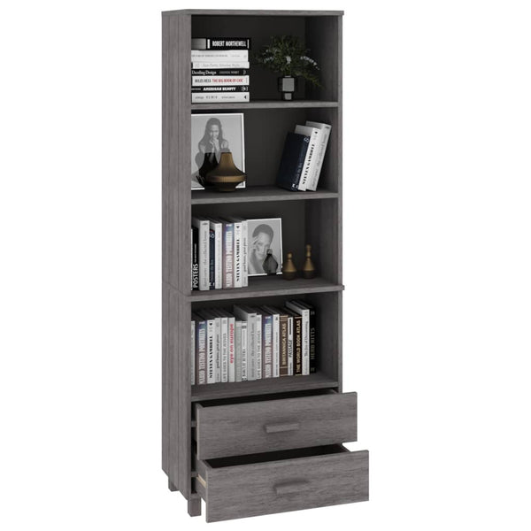 Highboard HAMAR Hellgrau 60x35x180cm Kiefer Massivholz