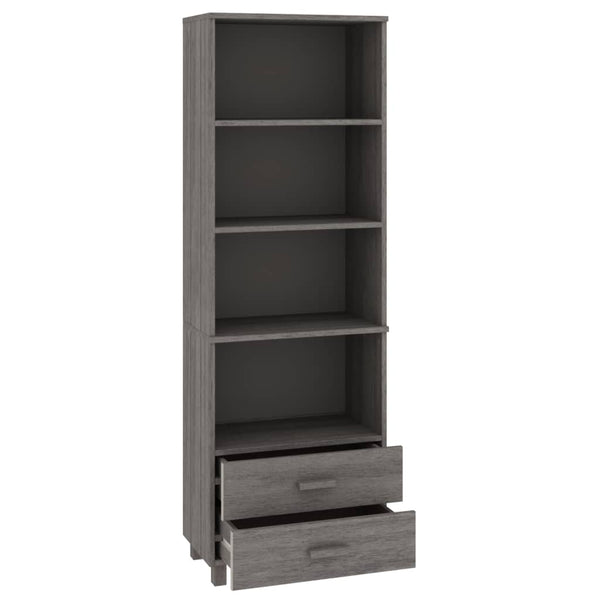 Highboard HAMAR Hellgrau 60x35x180cm Kiefer Massivholz