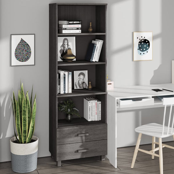 Highboard HAMAR Hellgrau 60x35x180cm Kiefer Massivholz