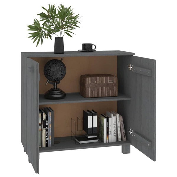 Sideboard HAMAR Dunkelgrau Kiefer Massivholz 85 cm
