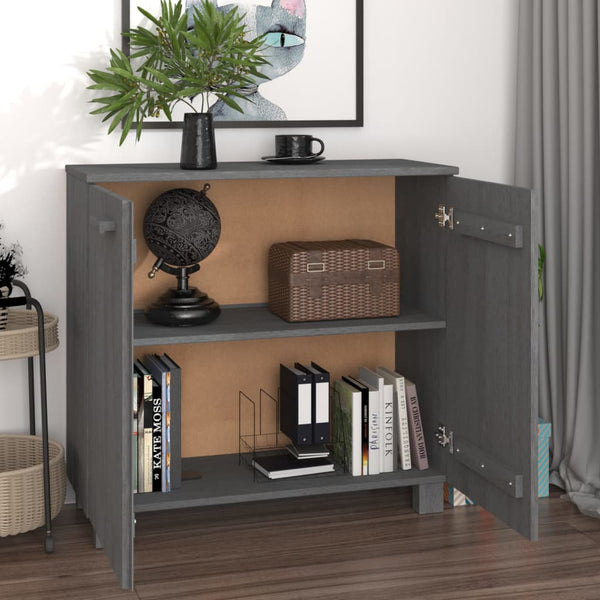 Sideboard HAMAR Dunkelgrau Kiefer Massivholz 85 cm
