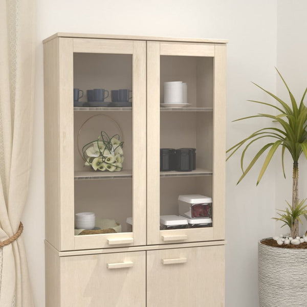 Highboard Aufsatz HAMAR Honigbraun Massivholz