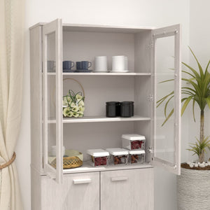 Highboard Aufsatz Weiß Massivholz 85cm