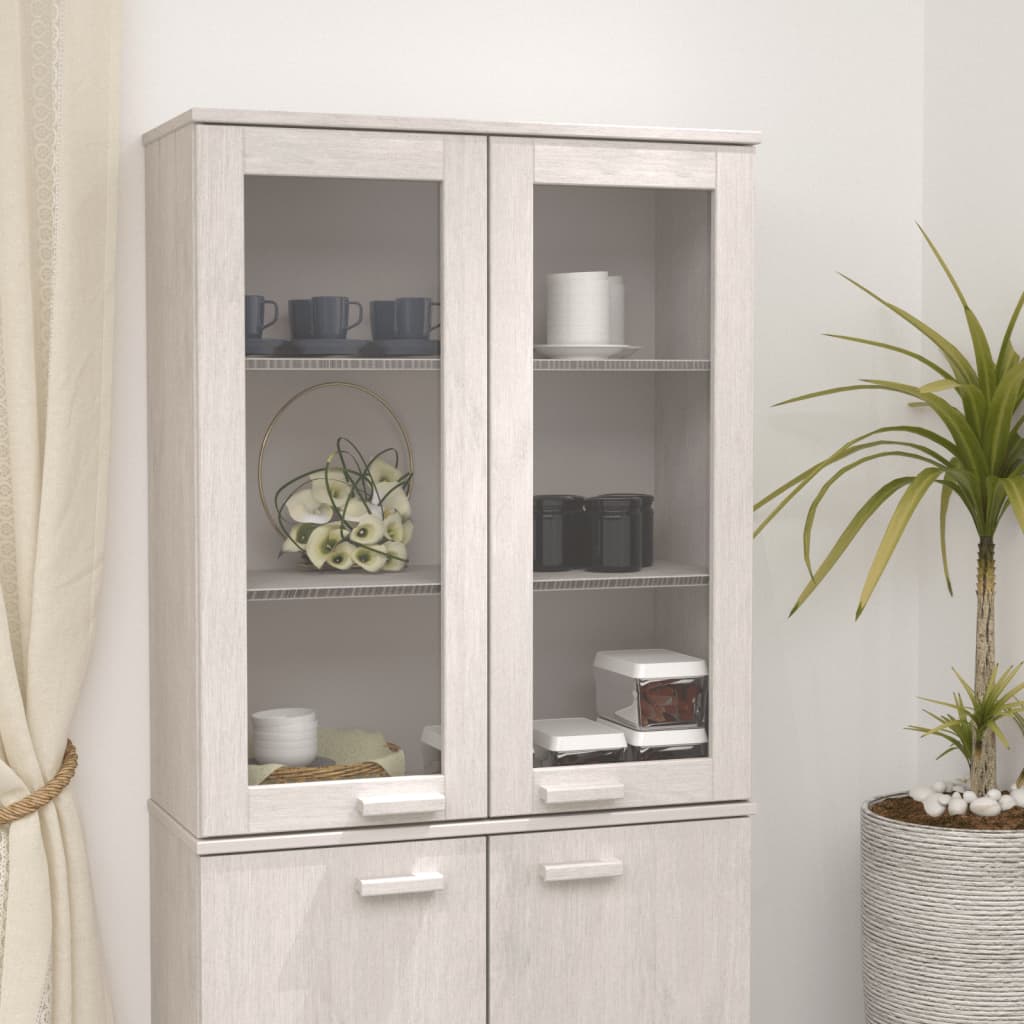 Highboard Aufsatz Weiß Massivholz 85cm