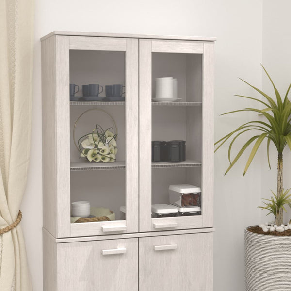 Highboard Aufsatz Weiß Massivholz 85cm
