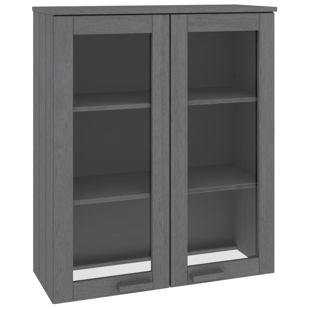 Highboard Aufsatz Dunkelgrau Massivholz