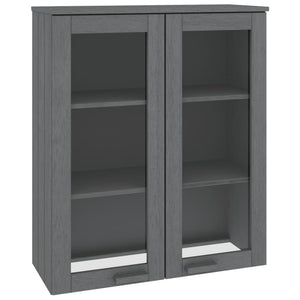 Highboard Aufsatz Dunkelgrau Massivholz