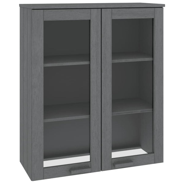 Highboard Aufsatz Dunkelgrau Massivholz