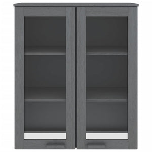 Highboard Aufsatz Dunkelgrau Massivholz
