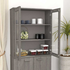 Highboard Aufsatz Hellgrau 85x35x100cm