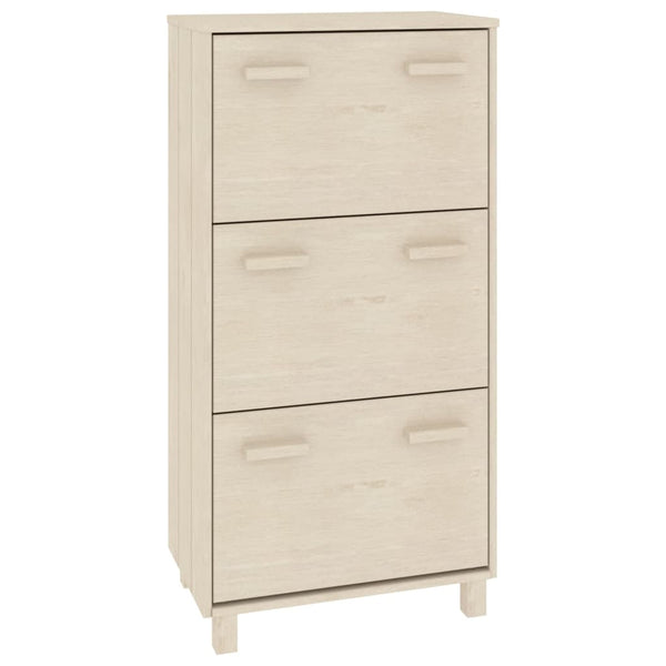 Schuhschrank HAMAR Kiefer Massivholz Honigbraun