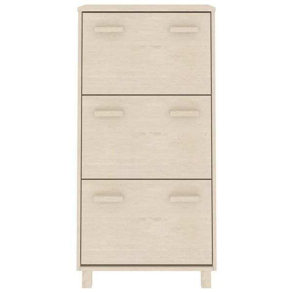 Schuhschrank HAMAR Kiefer Massivholz Honigbraun