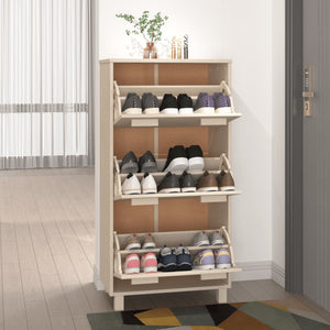 Schuhschrank HAMAR Kiefer Massivholz Honigbraun