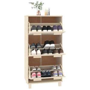 Schuhschrank HAMAR Kiefer Massivholz Honigbraun